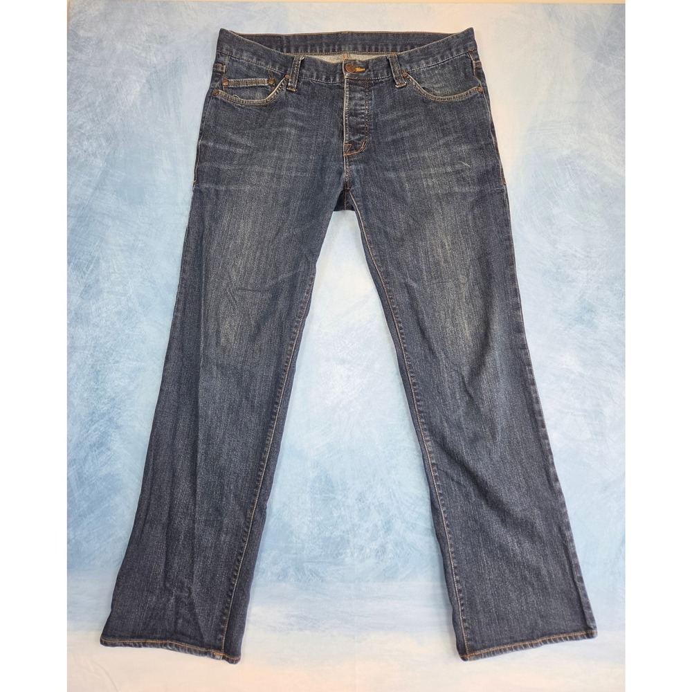 William Rast Mens Jeans 36 Dark Blue Straight Bootcut Button Fly Y2K Denim